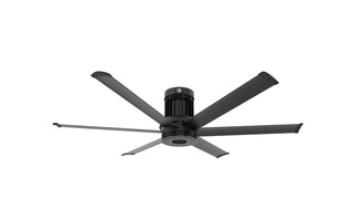 Buy black-finish-with-black-blades 6-Blades i6 Outdoor (Wet) Hugger Ceiling Fan with Light by Big Ass Fans