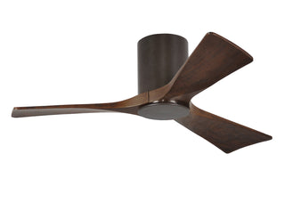 Buy textured-bronze-finish-with-walnut-tone-blades Irene-HLK Hugger Ceiling Fan by Matthews Fan Company