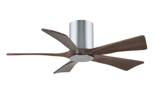 Buy polished-chrome-finish-with-walnut-tone-blades 5-Blades Irene-HLK Hugger Ceiling Fan by Matthews Fan Company