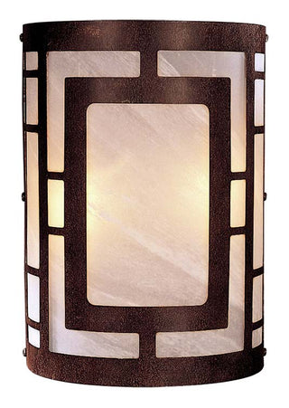 Buy nutmeg-with-ethched-marble-glass-and-white-shade Outdoor (Damp) Sconce by Minka-Lavery