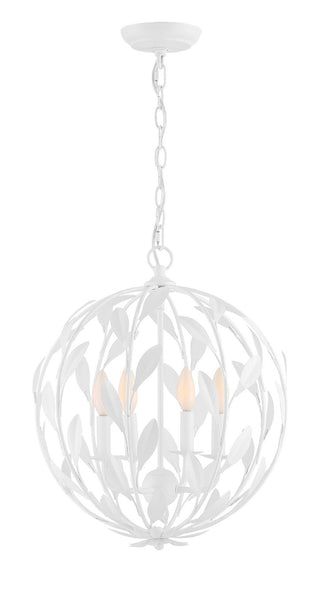 Buy matte-white Broche Outdoor (Damp) Chandelier by Crystorama