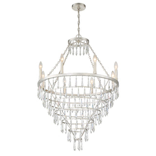 Buy antique-silver-and-clear-shade Lucille Chandelier by Crystorama