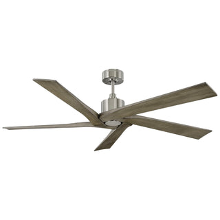 Buy brushed-steel-finish-with-light-grey-weathered-oak-blades 5-Blades Aspen Visual Comfort Fan by Visual Comfort Fan