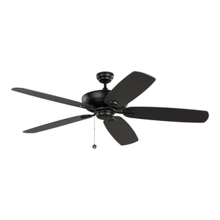 Buy midnight-black-finish-with-american-walnut-blades Colony Outdoor (Damp) Ceiling Fan (Light Kit Available) by Generation Lighting