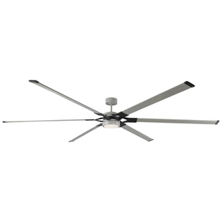Buy painted-brushed-steel-finish-with-painted-brushed-steel-blades Loft Outdoor (Damp) Ceiling Fan with Light by Visual Comfort Fan