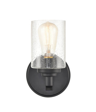 Buy matte-black-with-clear-seeded-glass Outdoor (Damp) Sconce by Millennium