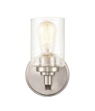 Buy satin-nickel-with-clear-seeded-glass Outdoor (Damp) Sconce by Millennium