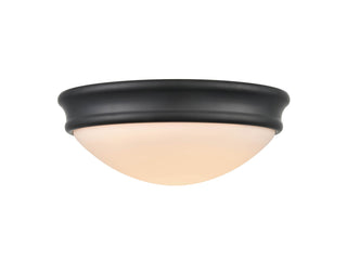 Buy matte-black-with-etched-white-glass Outdoor (Damp) Flush Mount Light by Millennium