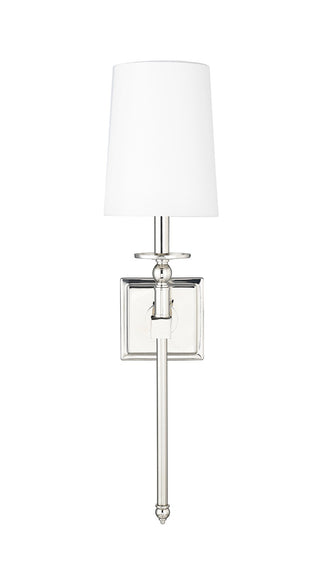 Buy polished-nickel-with-white-glass Sconce by Millennium