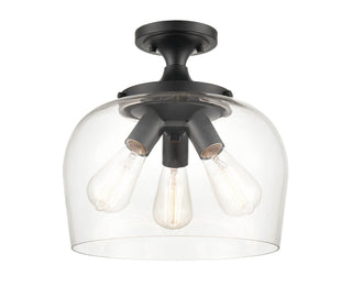 Buy matte-black-with-clear-glass-and-clear-shade Ashford Semi-Flush Mount Ceiling Light by Millennium