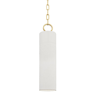 Buy aged-brass-soft-off-white Brookville Outdoor (Damp) Pendant by Hudson Valley