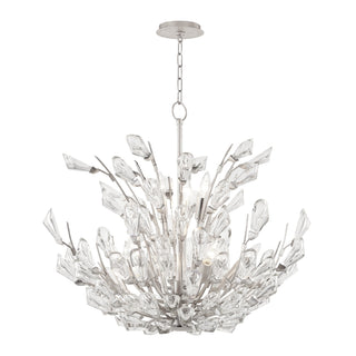 Buy silver-leaf-with-clear-glass Tulip Outdoor (Damp) Chandelier by Hudson Valley