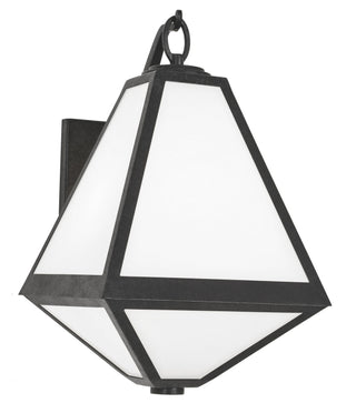 Buy black-charcoal-with-white-glass-glass-and-white-shade Glacier Outdoor (Wet) Wall Lanterns by Crystorama