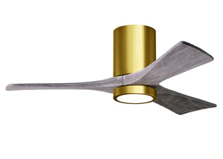 Buy brushed-brass-finish-with-barn-wood-tone-blades Irene-HLK Hugger Ceiling Fan by Matthews Fan Company