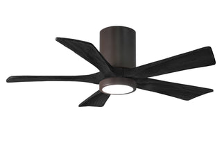 Buy textured-bronze-finish-with-matte-black-blades 5-Blades Irene-HLK Hugger Ceiling Fan by Matthews Fan Company