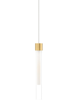 Buy natural-brass-with-acrylic-cylinder-glass Linger Pendant by Visual Comfort Modern