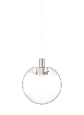 Buy satin-nickel-with-glass-shade-glass Palona Pendant by Visual Comfort Modern