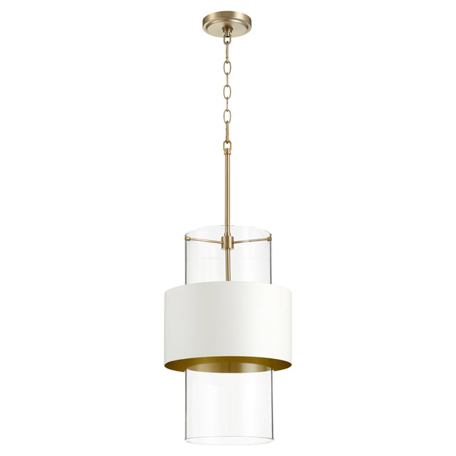 Glass Cylinder Drum Pendants Outdoor (Damp) Pendant by Quorum