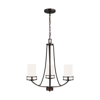 Buy bronze-with-etched-white-inside-glass-and-white-shade Robie Outdoor (Damp) Chandelier by Generation Lighting