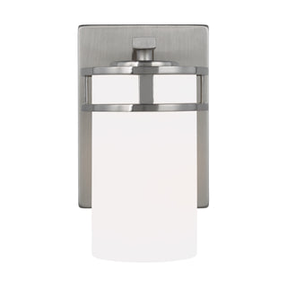 Buy brushed-nickel-with-etched-white-inside-glass-and-white-shade Robie Vanity by Generation Lighting