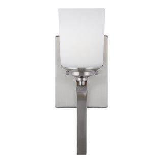 Buy brushed-nickel-with-etched-white-inside-glass-and-white-shade Kemal Vanity by Generation Lighting