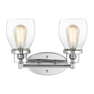 Buy chrome-with-clear-seeded-glass-and-white-shade Belton Vanity by Generation Lighting