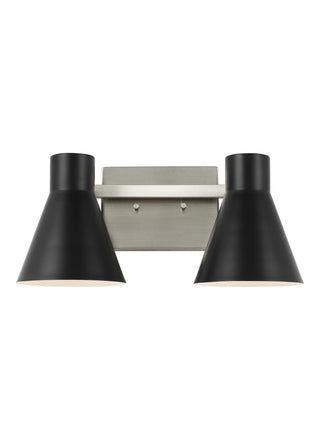 Buy brushed-nickel-with-black-glass-and-metal-shade Towner Vanity by Generation Lighting