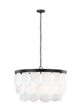 Buy midnight-black-with-satin-etched-glass Mellita Outdoor (Damp) Pendant by Visual Comfort Studio