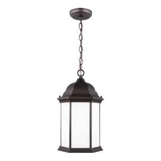 Buy antique-bronze-with-satin-etched-glass Sevier Outdoor (Damp) Hanging Lanterns by Generation Lighting