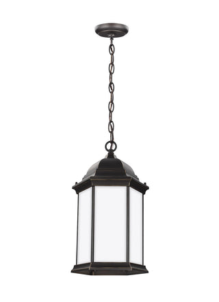 Buy antique-bronze-with-satin-etched-glass Sevier Outdoor (Damp) Hanging Lanterns by Generation Lighting