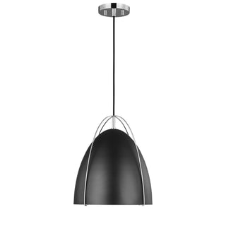 Buy chrome-with-midnight-black-glass Norman Outdoor (Damp) Pendant by Visual Comfort Studio