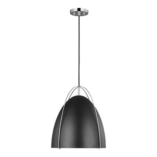 Buy chrome-with-midnight-black-glass Norman Outdoor (Damp) Pendant by Visual Comfort Studio