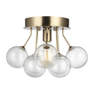 Buy satin-brass-with-clear-seeded-glass-and-clear-seedy-shade Bronzeville Outdoor (Damp) Semi-Flush Mount Ceiling Light by Visual Comfort Studio
