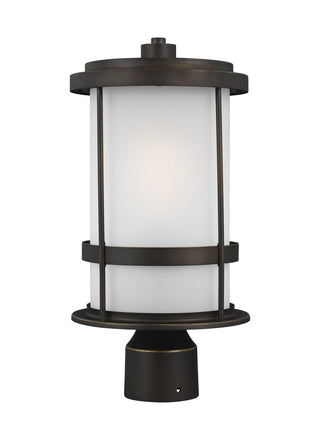 Buy antique-bronze-with-satin-etched-glass Wilburn Outdoor (Wet) Lantern by Generation Lighting