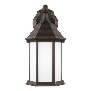 Buy antique-bronze-with-satin-etched-glass Sevier Outdoor (Wet) Wall Lantern by Generation Lighting