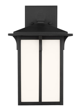 Buy black-with-etched-white-inside-glass Tomek Outdoor (Wet) Wall Lantern by Generation Lighting