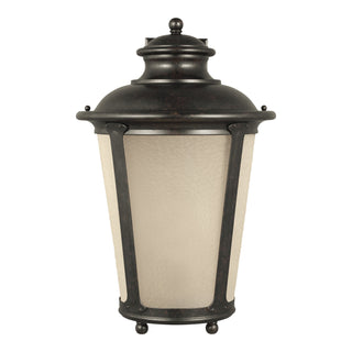Buy burled-iron-with-etched-hammered-with-light-amber-glass Cape May Outdoor (Wet) Wall Lantern by Generation Lighting