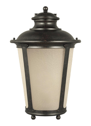 Buy burled-iron-with-etched-hammered-with-light-amber-glass Cape May Outdoor (Wet) Wall Lantern by Generation Lighting