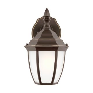 Buy antique-bronze-with-satin-etched-glass Bakersville Outdoor (Wet) Wall Lantern by Generation Lighting