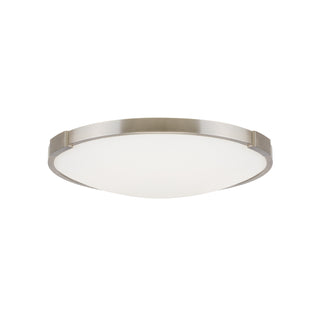 Buy satin-nickel-with-frosted-glass-diffuser-glass-and-white-shade Lance Outdoor (Damp) Flush Mount Ceiling Light by Visual Comfort Modern