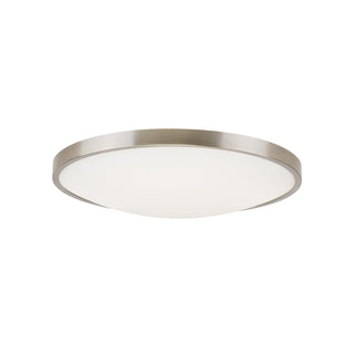 Buy satin-nickel-with-frosted-glass-diffuser-glass-and-white-shade Vance Outdoor (Damp) Flush Mount Ceiling Light by Visual Comfort Modern