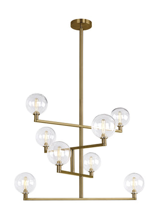 Buy aged-brass-with-transparent-glass-globe-glass-and-clear-shade Gambit Outdoor (Damp) Chandelier by Visual Comfort Modern