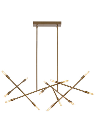 Buy aged-brass-with-steel-glass Line Wave Outdoor (Damp) Chandelier by Visual Comfort Modern