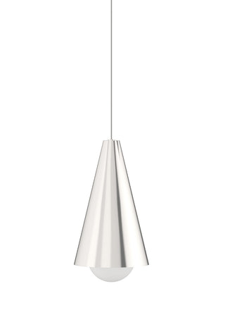 Buy satin-nickel-with-glass-glass-and-white-shade Joni Pendant by Visual Comfort Modern
