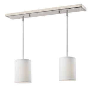 Buy brushed-nickel-with-white-linen-glass Albion Chandelier by Z-Lite