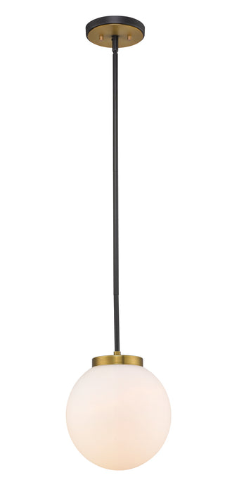 Buy matte-black-olde-brass-with-white-opal-glass Parsons Pendant by Z-Lite