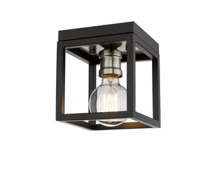 Buy matte-black-brushed-nickel Kube Flush Mount Ceiling Light by Z-Lite