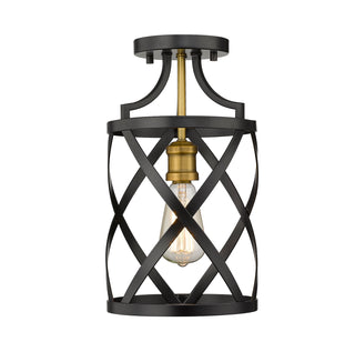 Buy matte-black-olde-brass Malcalester Flush Mount Light by Z-Lite