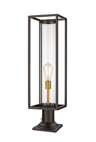 Buy deep-bronze-outdoor-brass-with-clear-glass Dunbroch Outdoor (Wet) Pier Mounted Fixture by Z-Lite