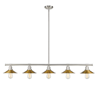 Buy brushed-nickel-with-factory-brass-glass Casa Chandelier by Z-Lite